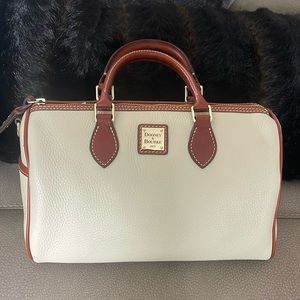 Dooney & Bourke side pocket satchel, approximate size 12W x 5D x 7H